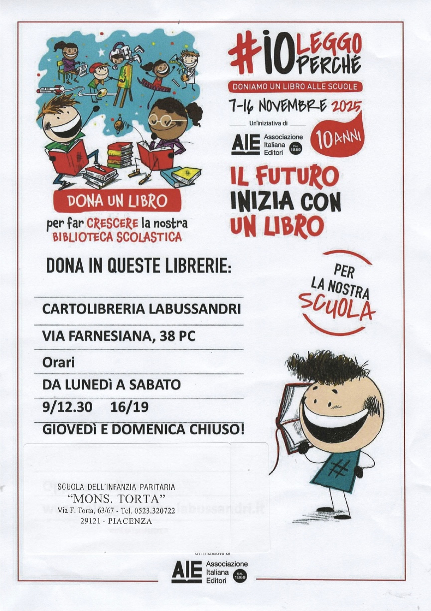 “IO LEGGO PERCHÉ  – DONIAMO UN LIBRO ALLE SCUOLE”