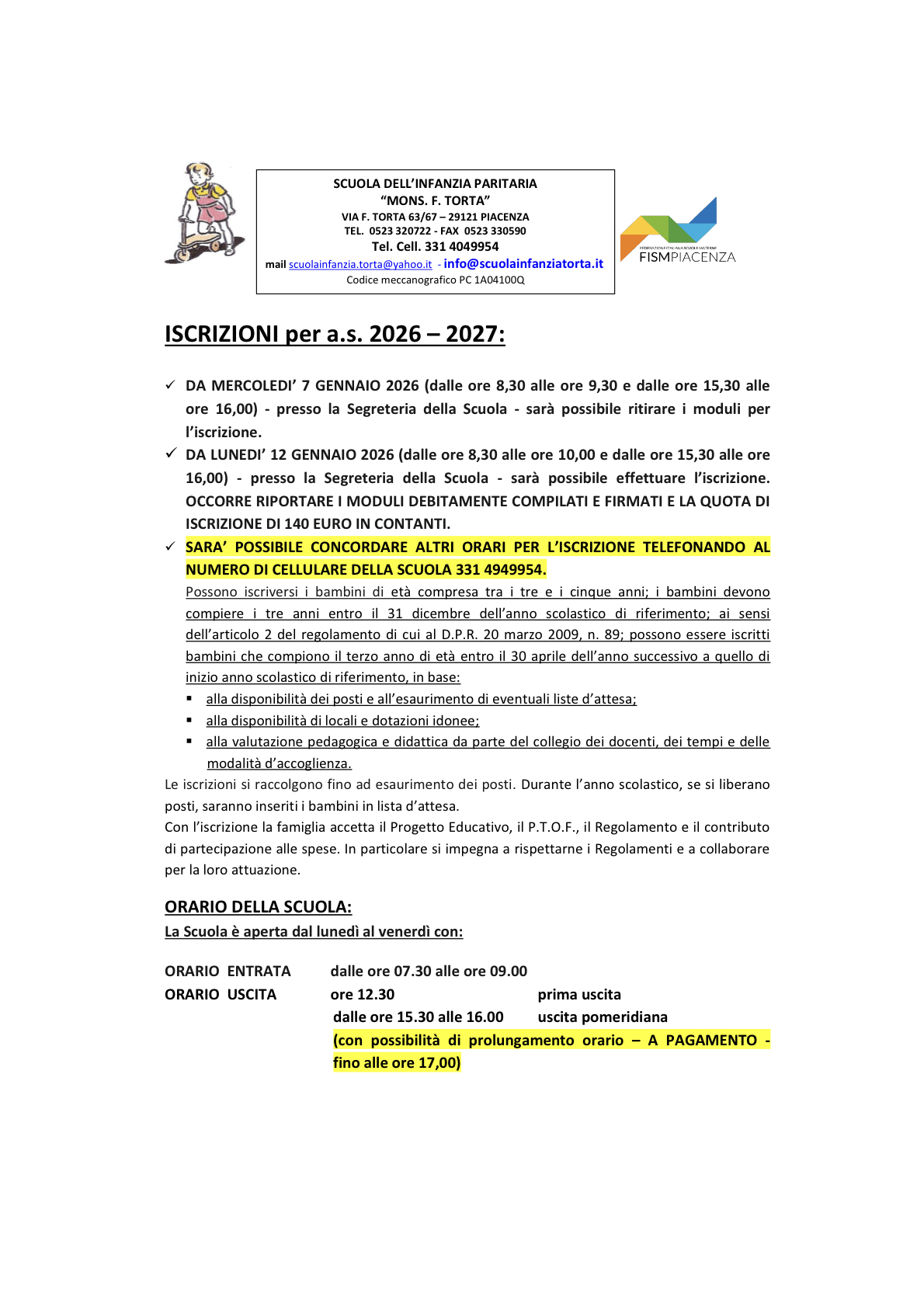 ISCRIZIONI A.S. 2026-2027