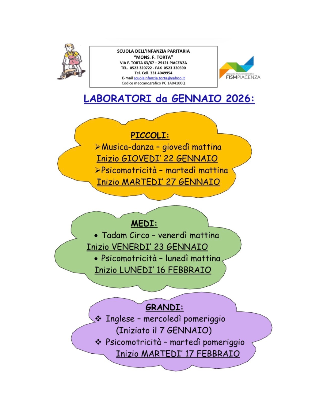LABORATORI GENNAIO 2026